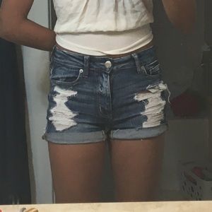 American Eagle Ripped Jean Shorts
